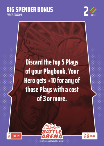 Bo Jackson Battle Arena Bonus Play Card - Griffey Set - Big Spender Bonus - BPL-19 - Cost 2 - BOBA-BPL-19