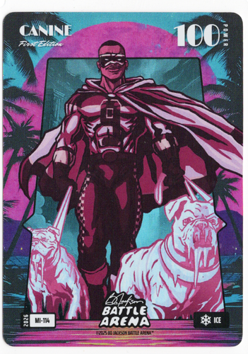 Bo Jackson Battle Arena - Canine - Kenneth Walker lll - Miami Ice Battlefoil - Ice - 100 - Griffey Set - MI-114