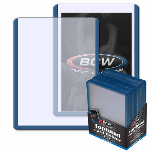 3x4 Topload Card Holder - Blue Border - 1-TLCH-BL