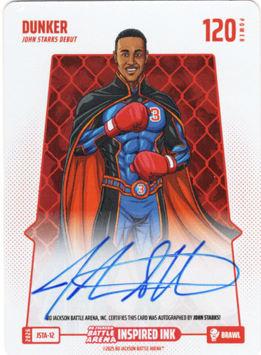 Bo Jackson Battle Arena - Dunker - John Starks - Inspired Ink Battlefoil - Brawl - 120 - Griffey Set - JSTA-12