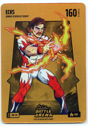 Bo Jackson Battle Arena - ECKS - Dennis Eckersley - Orange Battlefoil - Fire - 160 - Griffey Set - OBF-28