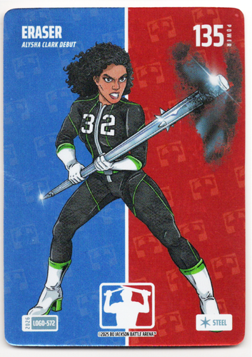 Bo Jackson Battle Arena - Eraser - Alysha Clark - Logofoil - Steel - 135 - Griffey Set - LOGO-572