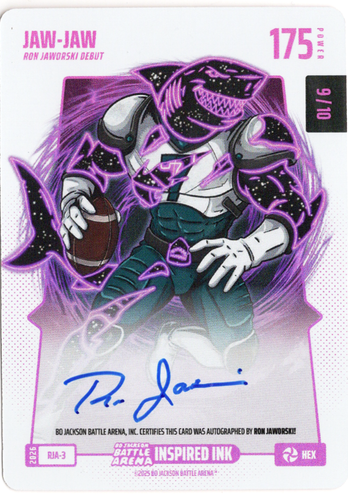 Bo Jackson Battle Arena - JAW-JAW - Ron Jaworski - Inspired Ink Battlefoil - Hex - 175 - Griffey Set - RJA-3