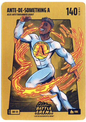 Bo Jackson Battle Arena - Ante-de-something A - Alex Antetokounmpo - Orange Battlefoil - Fire - 140 - Griffey Set - OBF-59