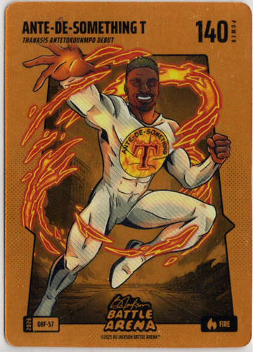 Bo Jackson Battle Arena - Ante-de-something T - Thanasis Antetokounmpo - Orange Battlefoil - Fire - 140 - Griffey Set - OBF-57