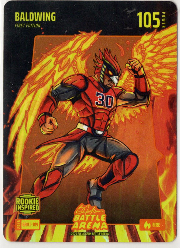 Bo Jackson Battle Arena - BaldWing - Drake Baldwin - Grillin' Battlefoil - Fire - 105 - Griffey Set - GRILL-109