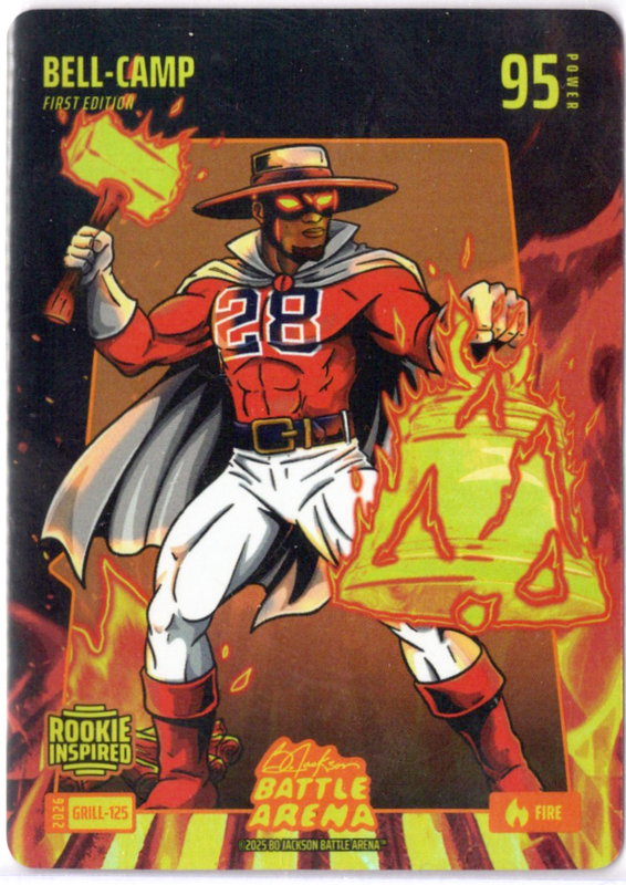 Bo Jackson Battle Arena - Bell-Camp - Kristian Campbell - Grillin' Battlefoil - Fire - 95 - Griffey Set - GRILL-125