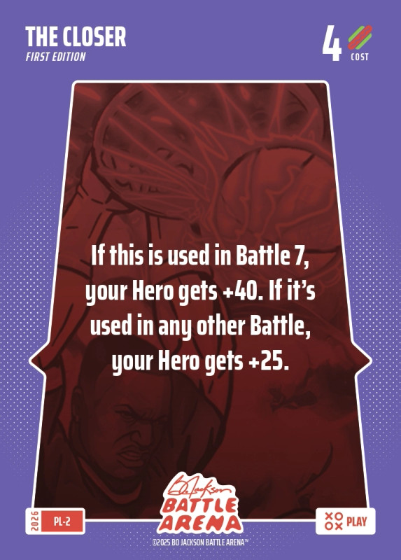 Bo Jackson Battle Arena Play Card - Griffey Set - The Closer - PL-2 - Cost 4 - BOBA-PL-2