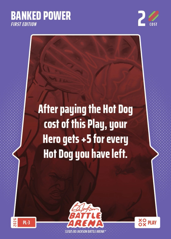 Bo Jackson Battle Arena Play Card - Griffey Set - Banked Power - PL-3 - Cost 2 - BOBA-PL-3