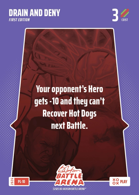 Bo Jackson Battle Arena Play Card - Griffey Set - Drain And Deny - PL-10 - Cost 3 - BOBA-PL-10