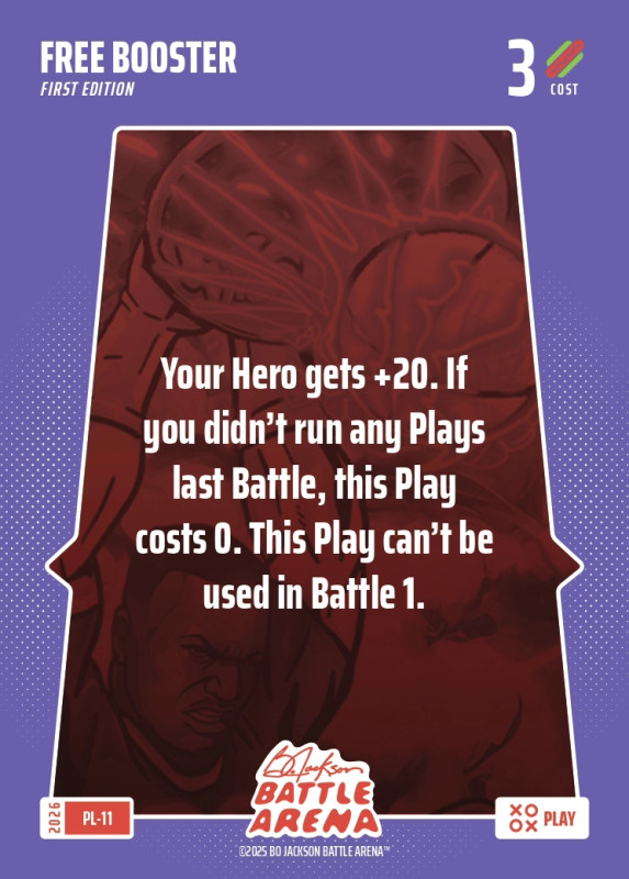 Bo Jackson Battle Arena Play Card - Griffey Set - Free Booster - PL-11 - Cost 3 - BOBA-PL-11