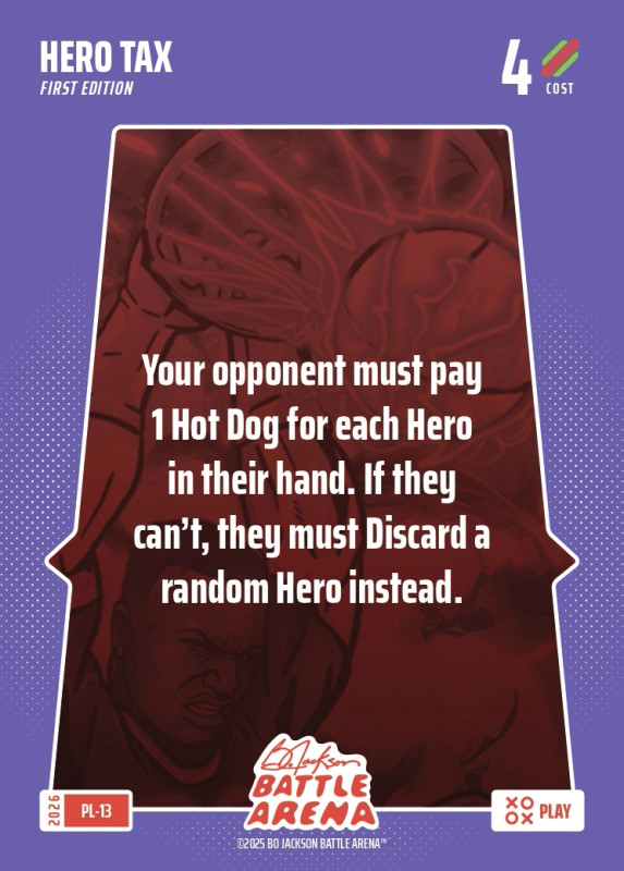 Bo Jackson Battle Arena Play Card - Griffey Set - Hero Tax - PL-13 - Cost 4 - BOBA-PL-13