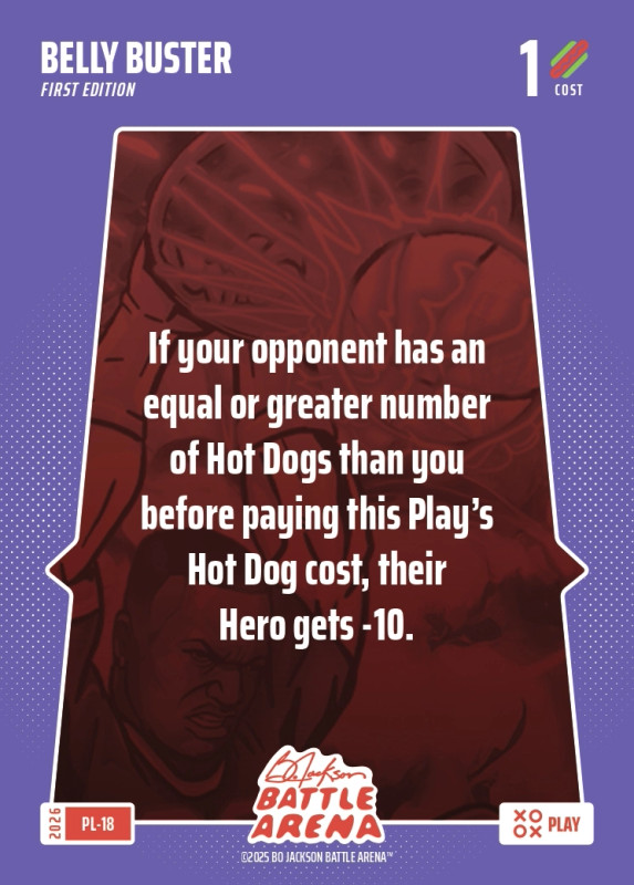 Bo Jackson Battle Arena Play Card - Griffey Set - Belly Buster - PL-18 - Cost 1 - BOBA-PL-18