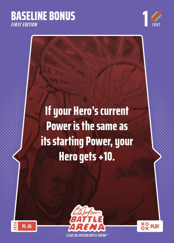 Bo Jackson Battle Arena Play Card - Griffey Set - Baseline Bonus - PL-26 - Cost 1 - BOBA-PL-26