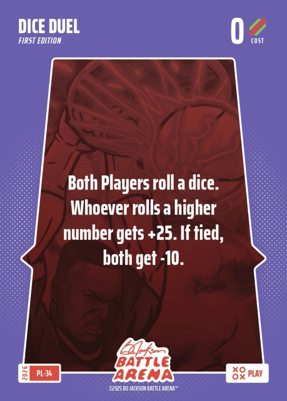 Bo Jackson Battle Arena Play Card - Griffey Set - Dice Duel - PL-34 - Cost 0 - BOBA-PL-34