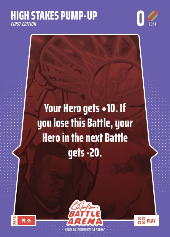 Bo Jackson Battle Arena Play Card - Griffey Set - High Stakes Pump-Up - PL-35 - Cost 0 - BOBA-PL-35