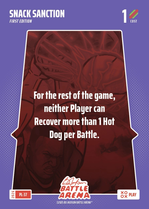 Bo Jackson Battle Arena Play Card - Griffey Set - Snack Sanction - PL-37 - Cost 1 - BOBA-PL-37