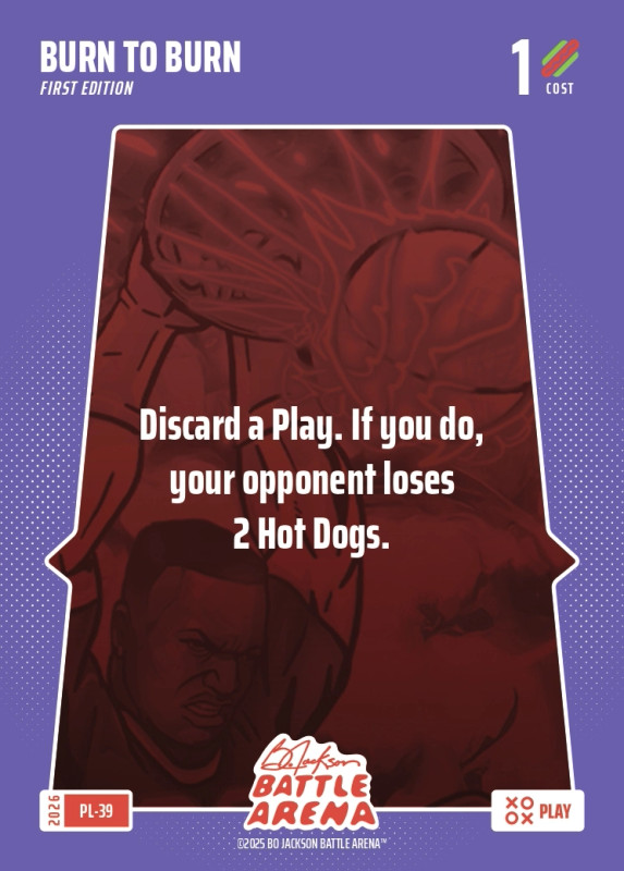 Bo Jackson Battle Arena Play Card - Griffey Set - Burn To Burn - PL-39 - Cost 1 - BOBA-PL-39