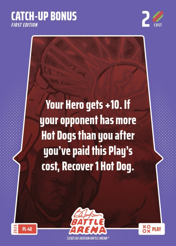 Bo Jackson Battle Arena Play Card - Griffey Set - Catch-Up Bonus - PL-40 - Cost 2 - BOBA-PL-40