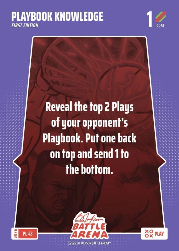 Bo Jackson Battle Arena Play Card - Griffey Set - Playbook Knowledge - PL-43 - Cost 1 - BOBA-PL-43