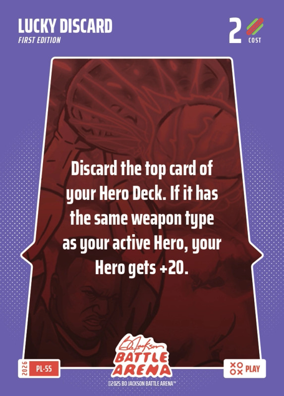 Bo Jackson Battle Arena Play Card - Griffey Set - Lucky Discard - PL-55 - Cost 2 - BOBA-PL-55