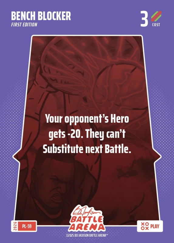 Bo Jackson Battle Arena Play Card - Griffey Set - Bench Blocker - PL-59 - Cost 3 - BOBA-PL-59