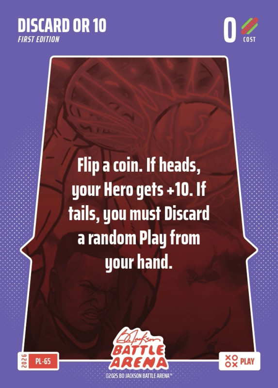 Bo Jackson Battle Arena Play Card - Griffey Set - Discard Or 10 - PL-65 - Cost 0 - BOBA-PL-65