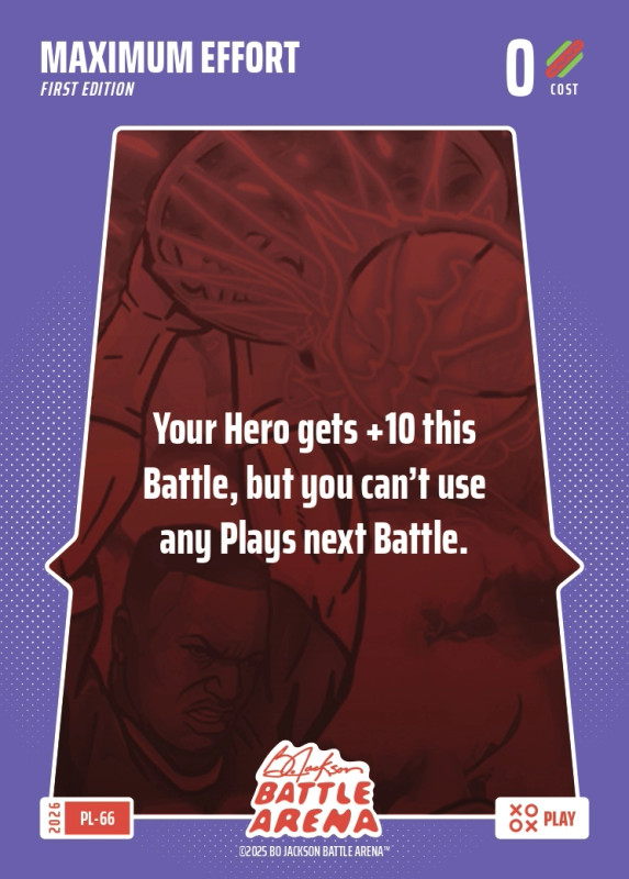 Bo Jackson Battle Arena Play Card - Griffey Set - Maximum Effort - PL-66 - Cost 0 - BOBA-PL-66