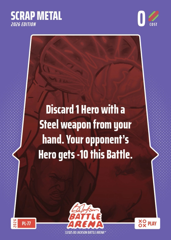Bo Jackson Battle Arena Play Card - Griffey Set - Scrap Metal - PL-77 - Cost 0 - BOBA-PL-77