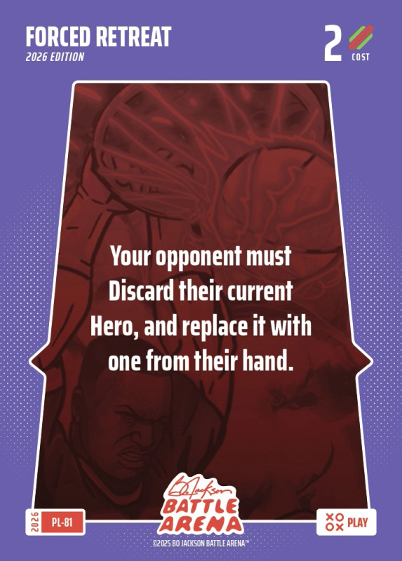 Bo Jackson Battle Arena Play Card - Griffey Set - Forced Retreat - PL-81 - Cost 2 - BOBA-PL-81