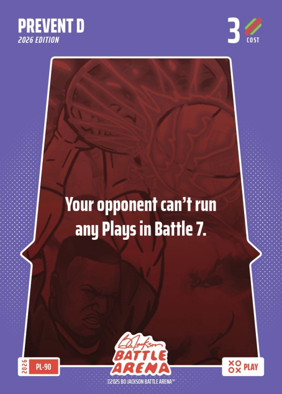Bo Jackson Battle Arena Play Card - Griffey Set - Prevent D - PL-90 - Cost 3 - BOBA-PL-90