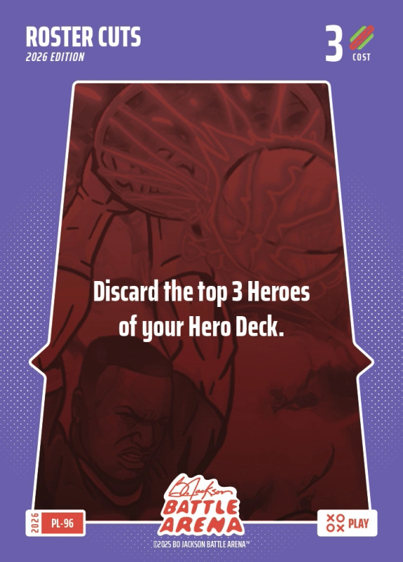 Bo Jackson Battle Arena Play Card - Griffey Set - Roster Cuts - PL-96 - Cost 3 - BOBA-PL-96