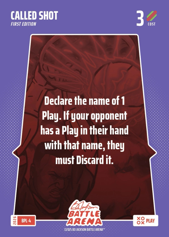 Bo Jackson Battle Arena Bonus Play Card - Griffey Set - Called Shot - BPL-4 - Cost 3 - BOBA-BPL-4