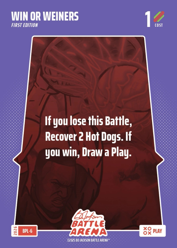 Bo Jackson Battle Arena Bonus Play Card - Griffey Set - Win or Weiners - BPL-6 - Cost 1 - BOBA-BPL-6