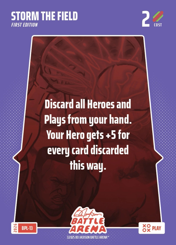 Bo Jackson Battle Arena Bonus Play Card - Griffey Set - Storm The Field - BPL-13 - Cost 2 - BOBA-BPL-13