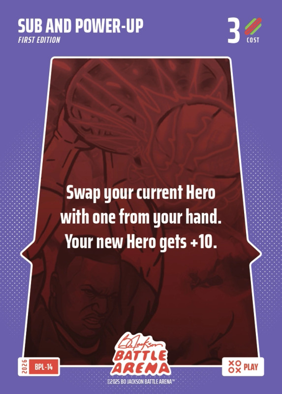 Bo Jackson Battle Arena Bonus Play Card - Griffey Set - Sub And Power-Up - BPL-14 - Cost 3 - BOBA-BPL-14