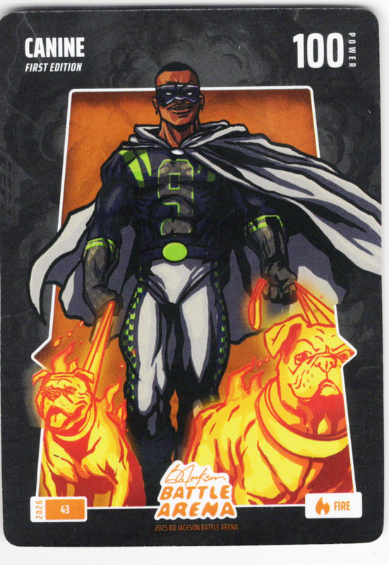 Bo Jackson Battle Arena - Canine - Kenneth Walker lll - Base Set - Fire - 100 - Griffey Set - 43