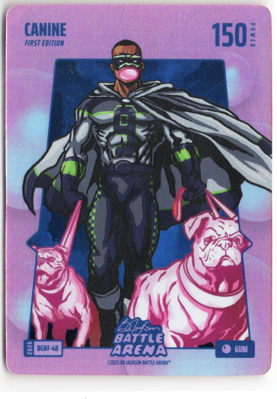 Bo Jackson Battle Arena - Canine - Kenneth Walker lll - Bubble Gum Battlefoil - Gum - 150 - Griffey Set - BGBF-48