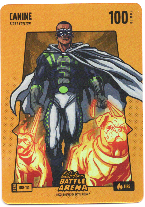 Bo Jackson Battle Arena - Canine - Kenneth Walker lll - Orange Battlefoil - Fire - 100 - Griffey Set - OBF-114