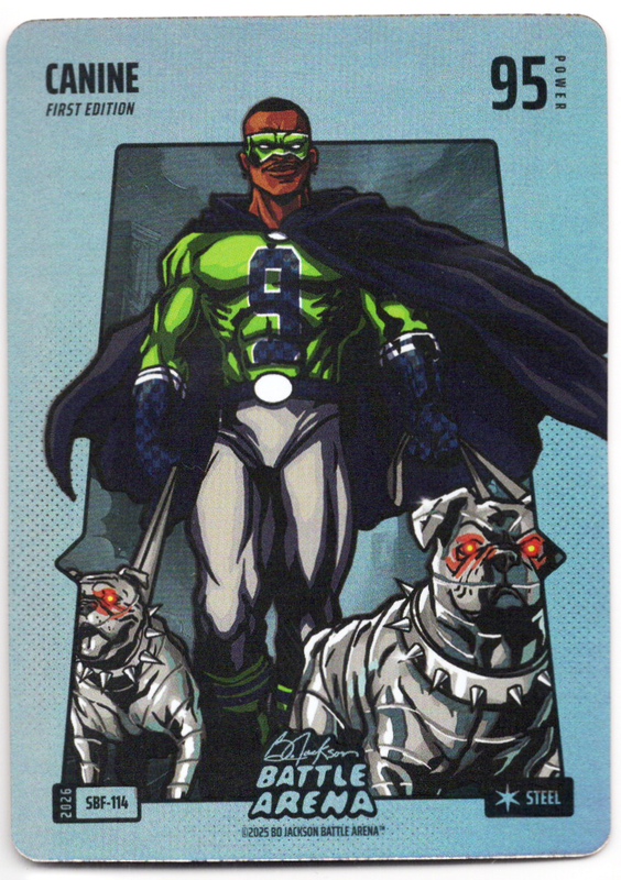Bo Jackson Battle Arena - Canine - Kenneth Walker lll - Silver Battlefoil - Steel - 95 - Griffey Set - SBF-114