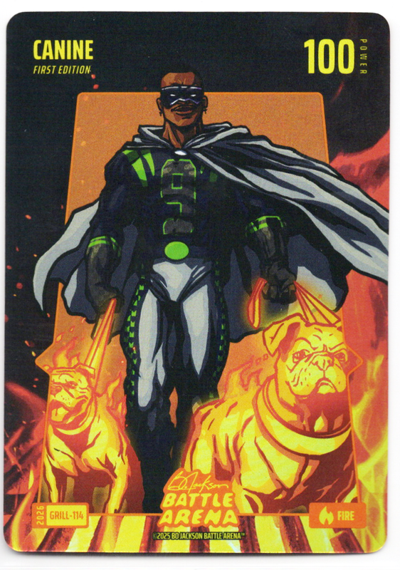 Bo Jackson Battle Arena - Canine - Kenneth Walker lll - Grillin' Battlefoil - Fire - 100 - Griffey Set - GRILL-114