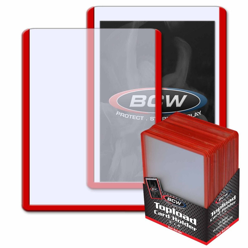 3x4 Topload Card Holder - Red Border - 1-TLCH-RD