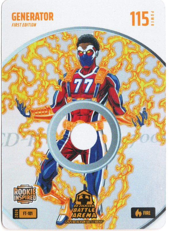 Bo Jackson Battle Arena - Generator - V.J. Edgecombe - Fire Tracks Battlefoil - Fire - 115 - Griffey Set - FT-101