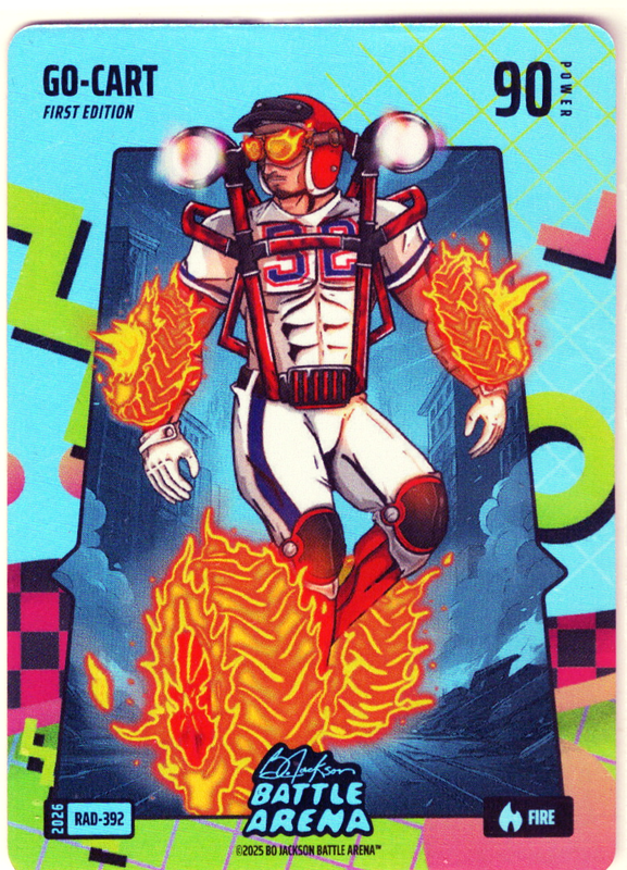 Bo Jackson Battle Arena - Go-Cart - Evan Carter - 80's Rad Battlefoil - Fire - 90 - Griffey Set - RAD-392