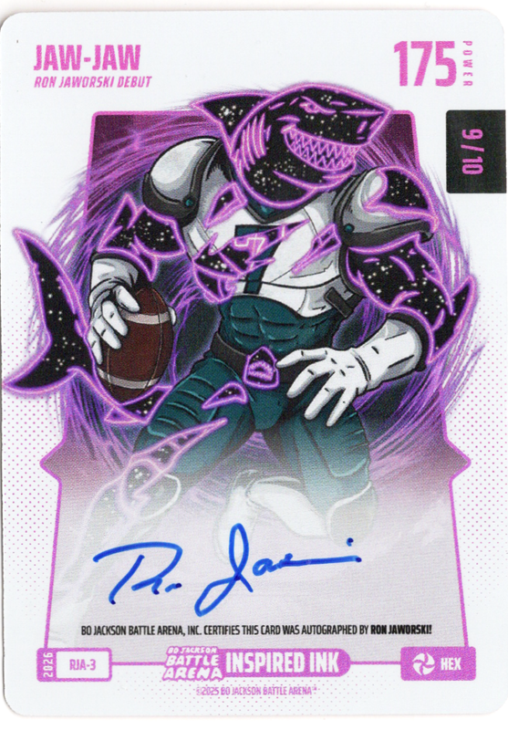 Bo Jackson Battle Arena - JAW-JAW - Ron Jaworski - Inspired Ink Battlefoil - Hex - 175 - Griffey Set - RJA-3