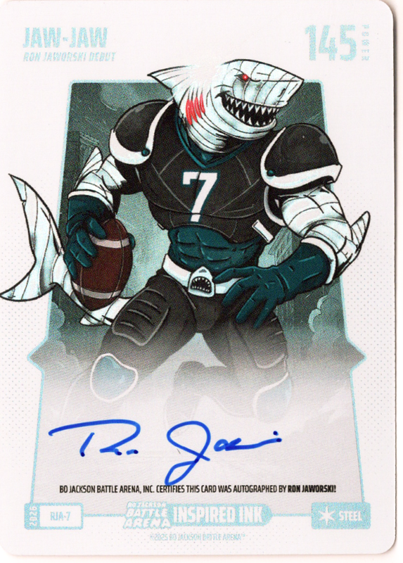 Bo Jackson Battle Arena - JAW-JAW - Ron Jaworski - Inspired Ink Battlefoil - Steel - 145 - Griffey Set - RJA-7