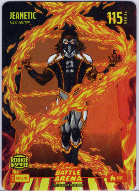 Bo Jackson Battle Arena - Jeanetic - Ashton Jeanty - Grillin' Battlefoil - Fire - 115 - Griffey Set - GRILL-96
