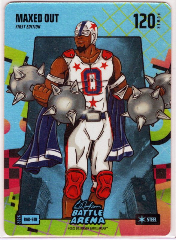 Bo Jackson Battle Arena - Maxed Out - Tyrese Maxey - 80's Rad Battlefoil - Steel - 120 - Griffey Set - RAD-610