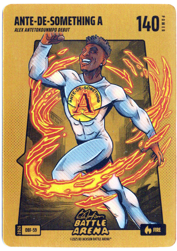 Bo Jackson Battle Arena - Ante-de-something A - Alex Antetokounmpo - Orange Battlefoil - Fire - 140 - Griffey Set - OBF-59
