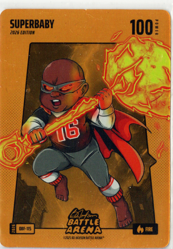 Bo Jackson Battle Arena - Superbaby - Rafael Devers - Orange Battlefoil - Fire - 100 - Griffey Set - OBF-115